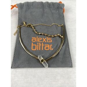 Alexis Bittar Gold Necklace with Clear Crystal